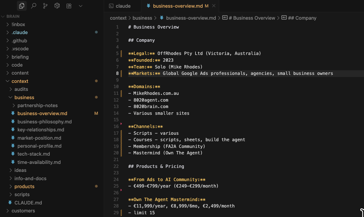 Research folder structure showing organized YouTube transcripts and newsletter archives